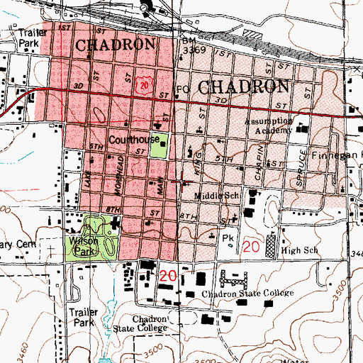Topographic Map of Seventh Day Adventist Church, NE