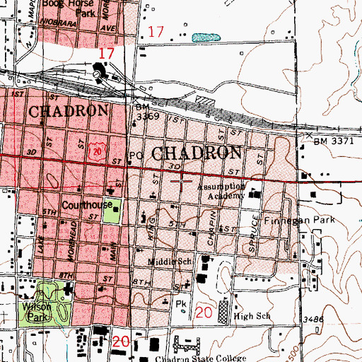 Topographic Map of Chadron Medical Clinic, NE