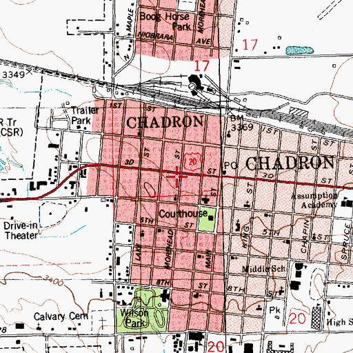 Topographic Map of Westview Mobile Park, NE