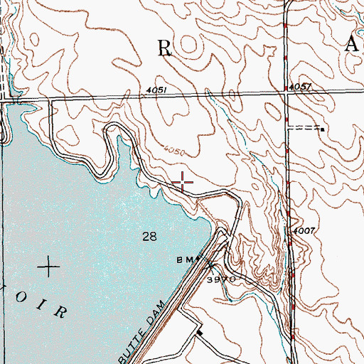 Topographic Map of Box Butte Reservoir State Recreation Area, NE