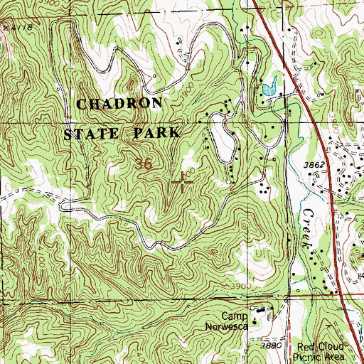 Topographic Map of Chadron Trails, NE