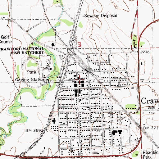 Topographic Map of Crawford Police Department, NE