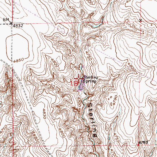 Topographic Map of Sterling Spring, CO