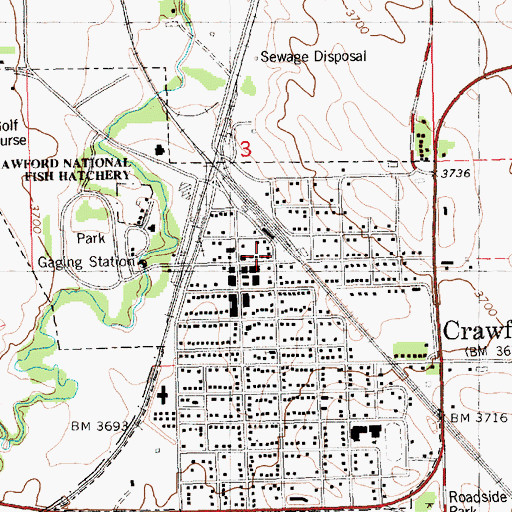 Topographic Map of Prehistoric Prairies Discovery Center, NE