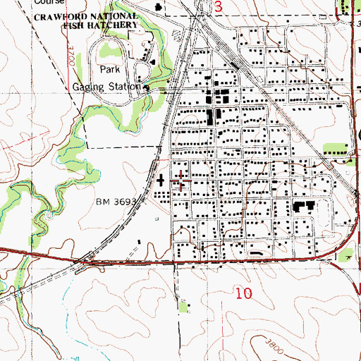 Topographic Map of Clinic - Legend Buttes Health Services of Crawford, NE