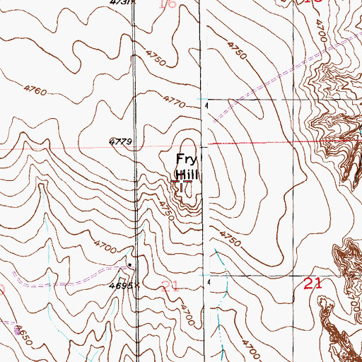 Topographic Map of Fry Hill, CO