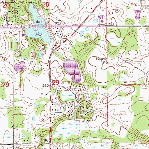 Topographic Map of Featherstone Lake, MN