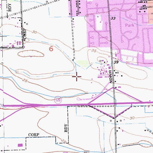 Topographic Map of Brock Elliott Elementary School, CA