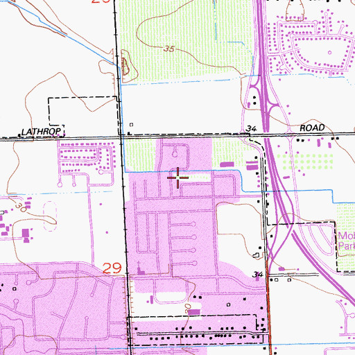 Topographic Map of Crestwood Park, CA