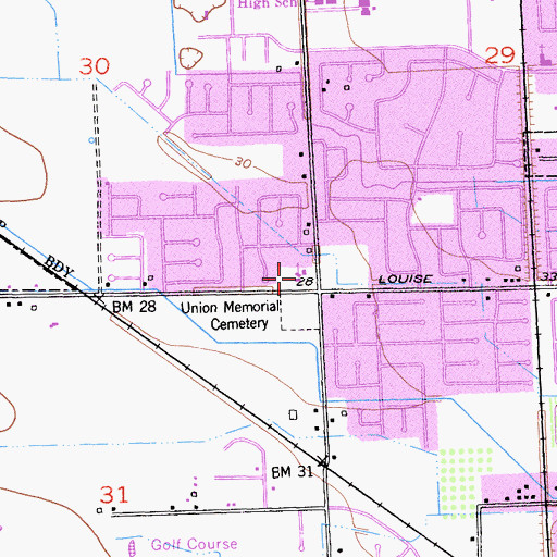 Topographic Map of First Christian Church, CA