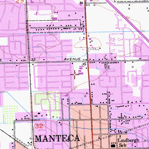 Topographic Map of Golden West Elementary School, CA