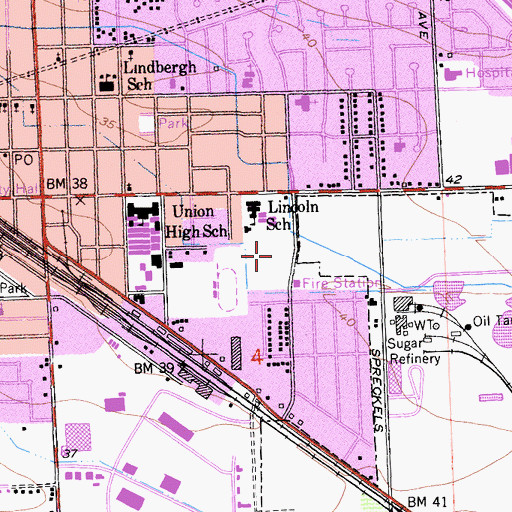 Topographic Map of Lincoln Park, CA