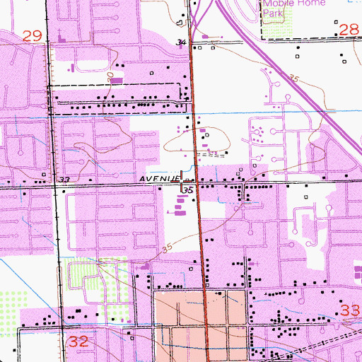 Topographic Map of Lucky-Long Shopping Center, CA