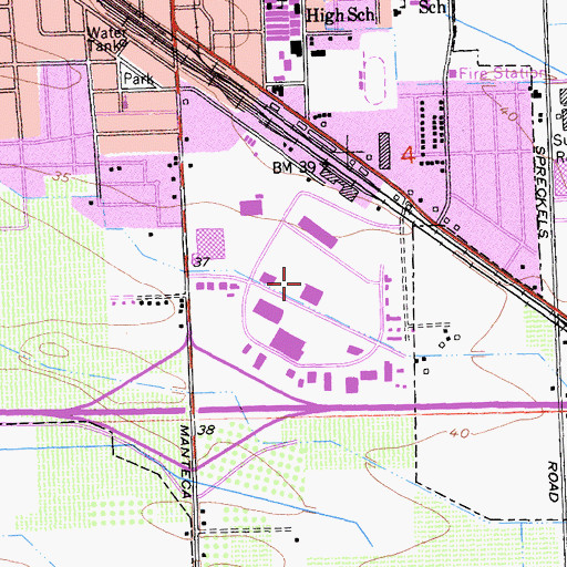 Topographic Map of Manteca Industrial Park, CA