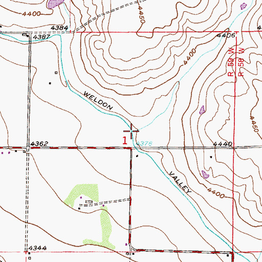Topographic Map of Aker Draw, CO