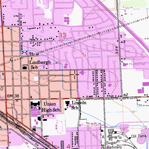 Topographic Map of Saint Pauls United Methodist Church, CA