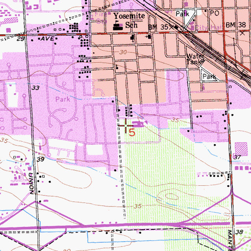 Topographic Map of Sequoia Elementary School, CA