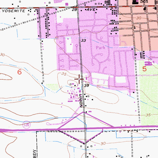 Topographic Map of Sequoia Heights Baptist Church, CA