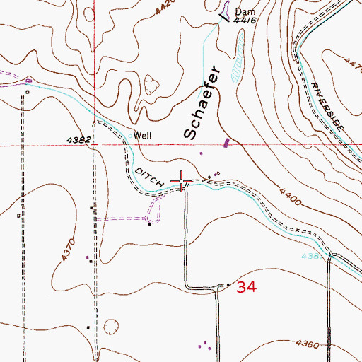 Topographic Map of Schaefer Draw, CO