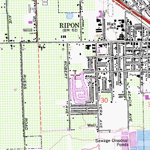 Topographic Map of Almond Valley Christian Reformed Church, CA