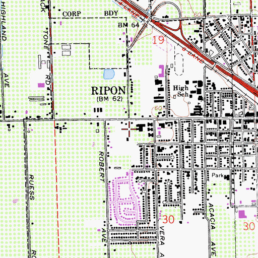 Topographic Map of Bethany Home, CA