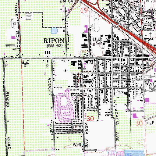 Topographic Map of Calvary Reformed Church, CA