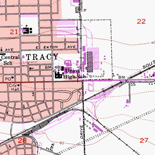 Topographic Map of Emma M Baumgardner Theatre, CA