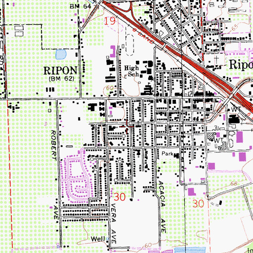 Topographic Map of First Christian Reformed Church, CA