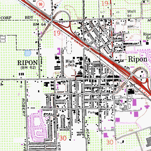 Topographic Map of Harry Knoff Auditorium, CA
