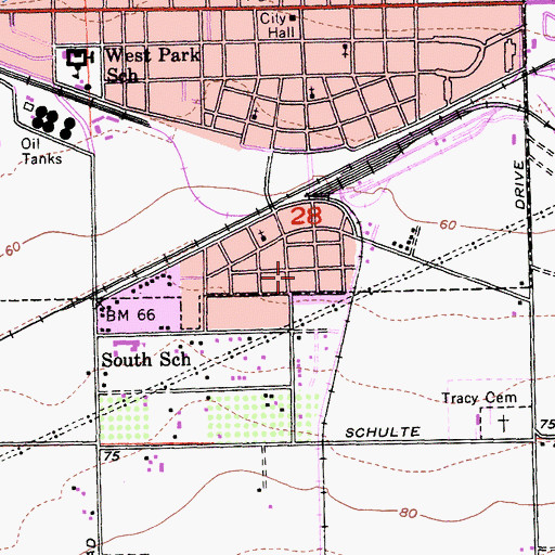 Topographic Map of MacDonald Park, CA