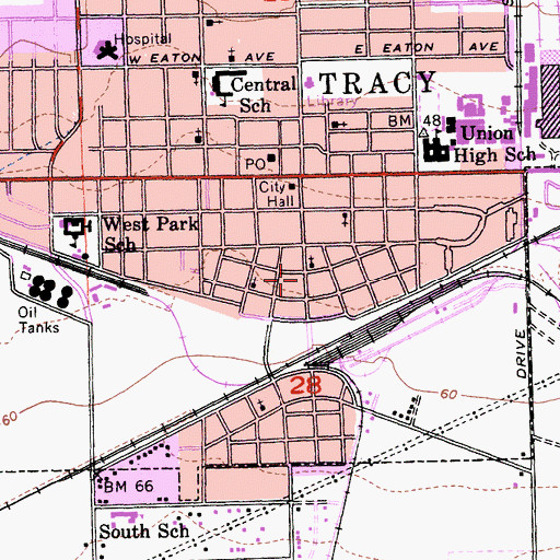 Topographic Map of New Harvest Christian Center, CA