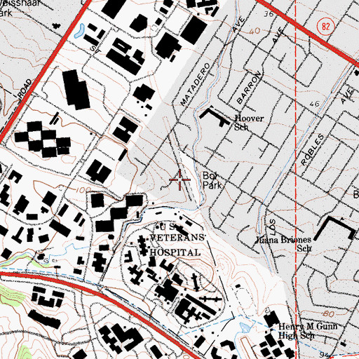 Topographic Map of Bol Park, CA