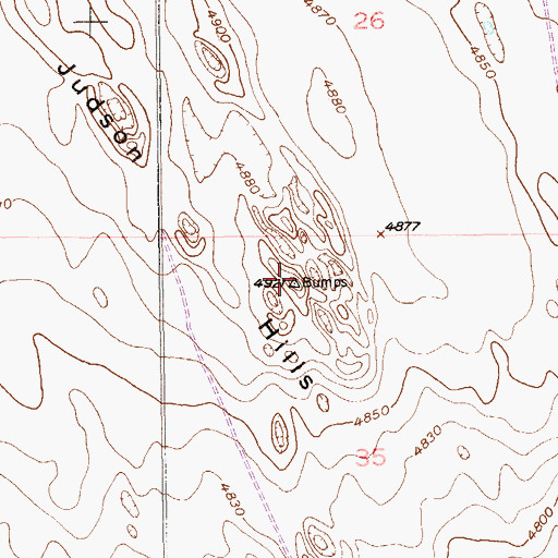 Topographic Map of Judson Hills, CO