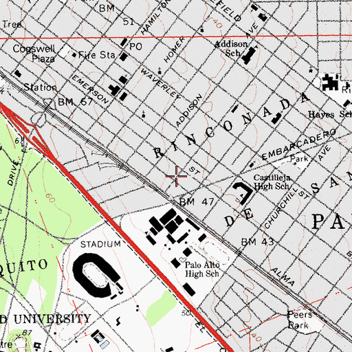 Topographic Map of Chinese Community Center, CA