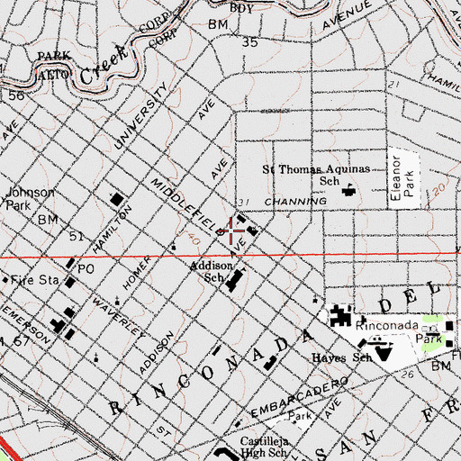 Topographic Map of The Church of Jesus Christ of Latter Day Saints, CA