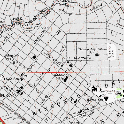 Topographic Map of Seventh Day Adventist Church, CA