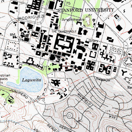 Topographic Map of Stanford Post Office, CA