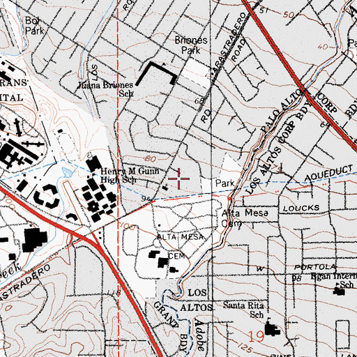 Topographic Map of Terman Park, CA
