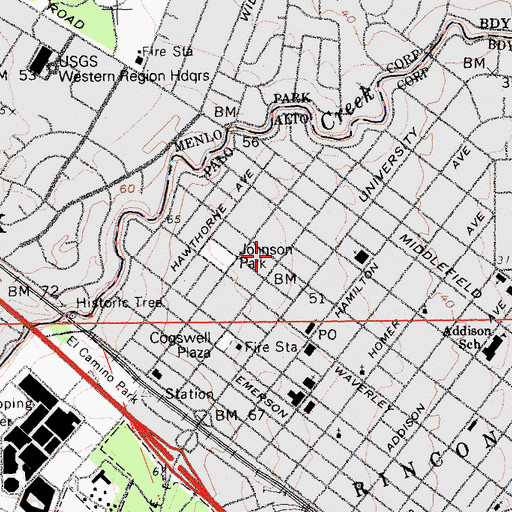 Topographic Map of Center for Continuing Study of California Economy Library, CA