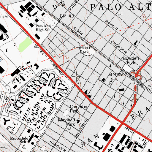 Topographic Map of Free Will Baptist Church, CA