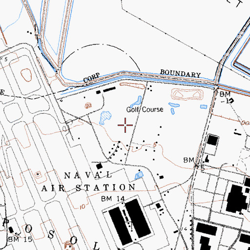 Topographic Map of Moffett Field Golf Course, CA