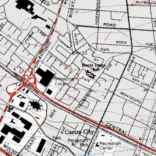 Topographic Map of Monta Loma School Park, CA
