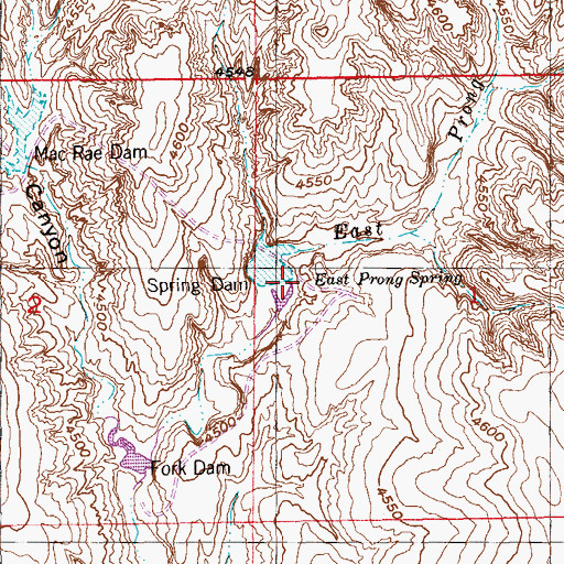Topographic Map of Spring Dam, CO