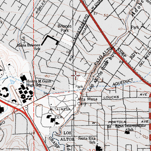 Topographic Map of Schultz Jewish Community Center, CA