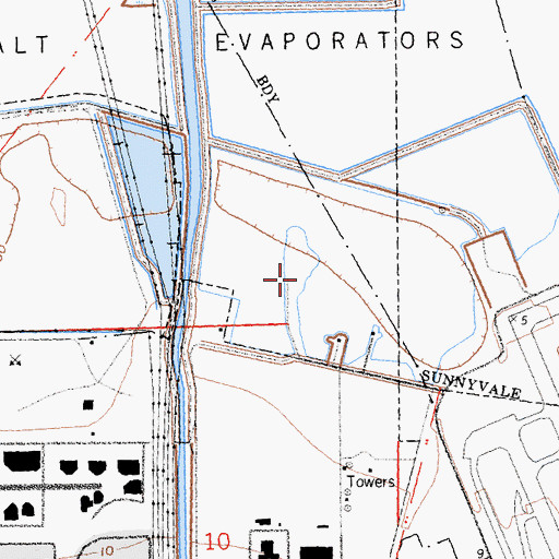 Topographic Map of Stevens Creek Shoreline Nature Study Area, CA