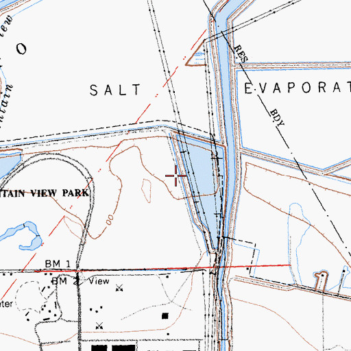 Topographic Map of Stevens Creek Tidal Marsh, CA