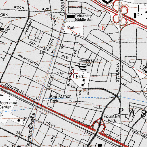 Topographic Map of Stevenson School Park, CA