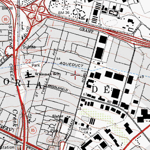 Topographic Map of Sunset Estates Mobile Home Park, CA