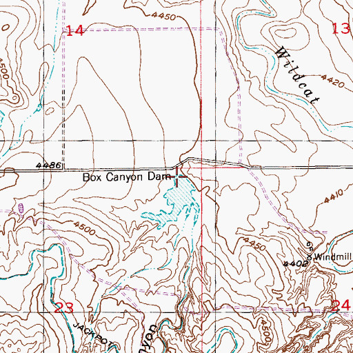 Topographic Map of Box Canyon Dam, CO