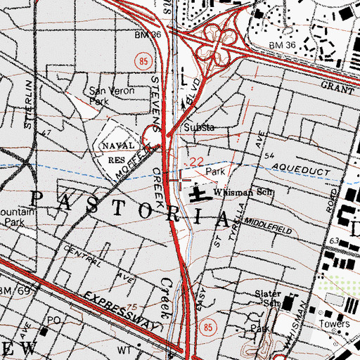 Topographic Map of Whisman School Park, CA